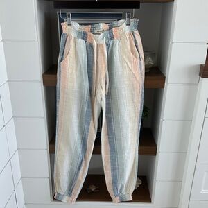 Rip Curl Pastel Striped Cropped Pants